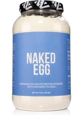 NAKED nutrition 3LB Non-GMO Egg White Protein Supplement Powder, Unflavored, ...