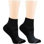 Women's Dr. Motion Everyday Compression Quarter Socks, Size: 9-11, Black