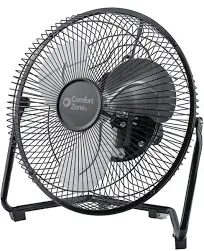 Comfort Zone 12" 3-Speed High-Velocity Cradle Floor Fan