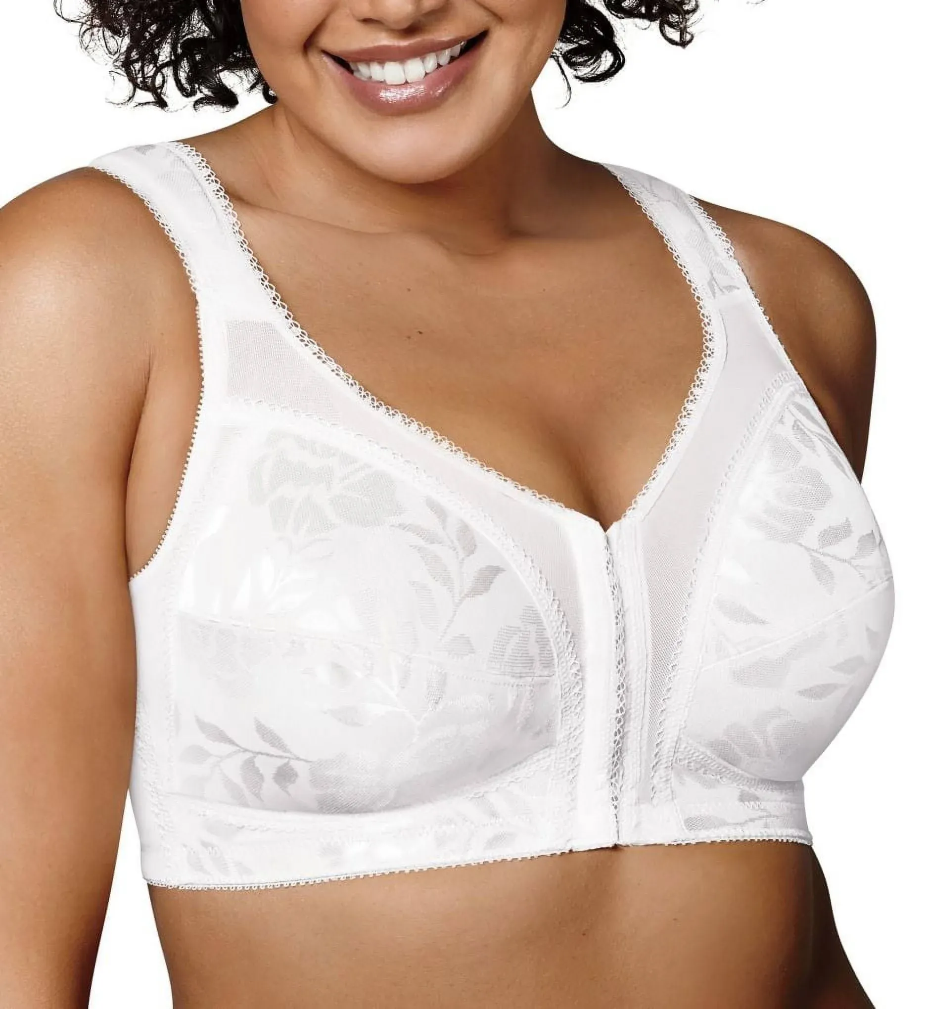 Playtex 18 Hour 4695 Front-Close Wirefree Bra with Flex Back White 42D