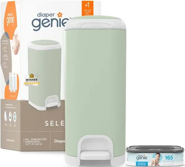 Diaper Genie Select Diaper Pail - White