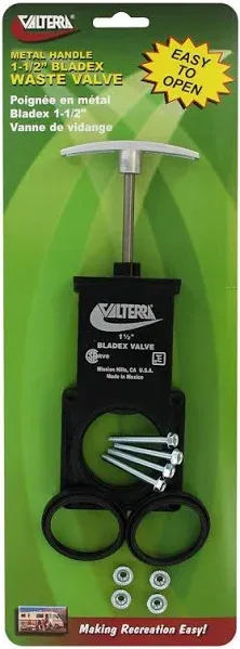 Valterra T1001vpm Bladex 1-1/2" Waste Valve with Metal Handle