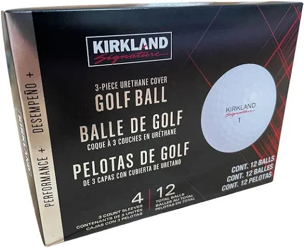 New Kirkland Signature Golf Balls 3-Piece Urethane Cover  12 Golf Balls!