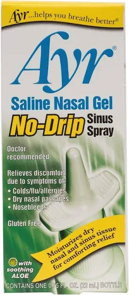 (6) AYR SALINE NASAL GEL NO-DRIP SINUS SPRAY 0.75 oz. - 12/2026