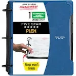 Five Star Flex Refillable Notebook + Study App, 1 Inch Binder with Customizable Cover, College Ruled Notebook and 3 Ring Binder, Hybrid NoteBinder, 200 Sheet Capacity, Color Will Vary (29326)