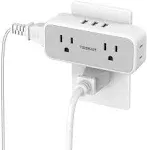 TESSAN 4 Electrical Multiple Outlet Extender with 3 USB Ports, Multi Plug Outlet Splitter with USB