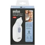 BRAUN NASAL ASPIRATOR 1 HELPS CLEAR STUFFY NOSES 0 MONTHS+ WASHABLE TIPS