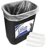 Clear 2 Gallon Trash Bag (200 Pack) Un-Scented Small Garbage Bags for Bathroom C