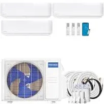 MRCOOL DIY Mini Split - 42,000 BTU 3 Zone Ductless Air Conditioner and Heat Pump with 25 ft. Install Kit, DIYM348HPW00C28