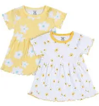 Gerber 2-Pack Baby & Toddler Girls Short Sleeve Cotton Dresses