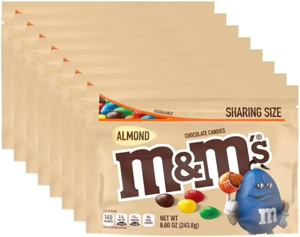 M&M's Almond Stand Up Pouch-8.6 oz.-8/Case