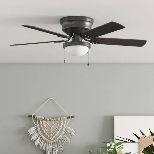 Harbor Breeze Armitage 52-in Bronze LED Indoor Flush Mount Ceiling Fan