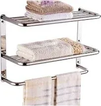 LUANT 24 inch 3-Tier Wall Mounting Bathroom Shelf with Towel Bars