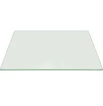 Fab Glass and Mirror 16" x 24" Rectangle 3/8" Thick Tempered Glass Table Top Clear