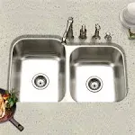 Houzer Eston 31 inch Stainless Steel Undermount 60/40 Double Small Right Bowl Offset Kitchen Sink - STE-2300SR-1