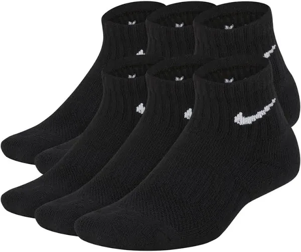 Nike Boys' 6-Pack Cushioned Quarter Socks