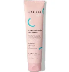 Boka Fluoride Free Toothpaste- Nano Hydroxyapatite, Remineralizing, Sensitive Teeth, Whitening- Dentist Recommended for Adult, Kids Oral Care- Watermelon Mint Flavor, 4oz 3Pk - US Manufactured