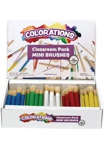 Colorations Stubby Chubby Brushes Set of 60 Classroom Painting School Kids