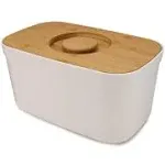 Joseph Bread Box with Removable Bamboo Cutting Board,White White 