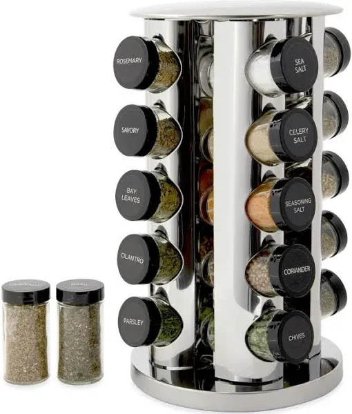 Kamenstein 20 Jar Revolving Stainless Steel Spice Rack