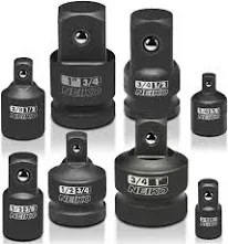 30223A 8Pc Impact Socket Adapter Set, Standard SAE Size, Cr-V Steel,Ball Detent