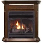 Duluth Forge Dual Fuel Ventless Fireplace - 32,000 BTU, T-Stat Control, Nutmeg Finish