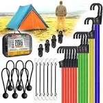 30-Piece Assorted Bungee Cords with Hooks – Set Includes 18&#034; 24&#034; 32&#034; 40&#034; Heav...