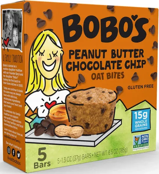 Bobo's Oat Bites (Original with Chocolate Chips, 30 Pack Box of 1.3 oz Bars)