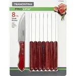 Tramontina Porterhouse Steak Knife Set - 8-Piece Stainless Steel Serrated Blades with Riveted Polywood Handles, 80009/576DS