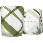 Thymes Frasier Fir Frosted Plaid Votive