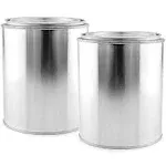 Empty Quart Paint Cans w/ Lids 2pk; Unlined Metal Paint Cans Value Pack