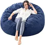  4FT Bean Bag Chair: 4&#039; Bean Bags with Memory Foam Filled Beanbag Large Grey