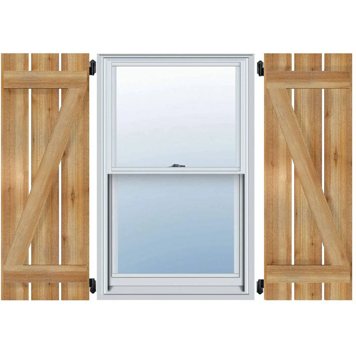 Ekena Millwork 17.125-in W x 52-in H Unfinished Paintable/Stainable Board and Batten Spaced with Z-bar Wood Exterior Shutters (2-Pack)