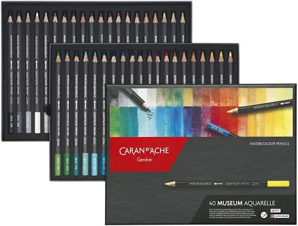 Caran d&#039;Ache colored pencils water-soluble Museum aqua barrel 20-color s...