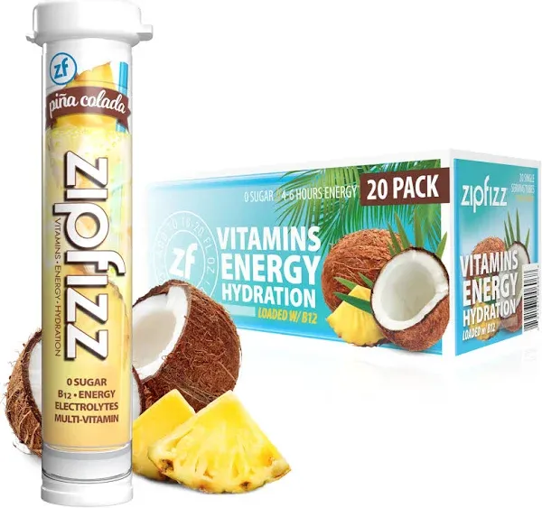 Zipfizz Pina Colada Energy Drink Mix - 30 ct