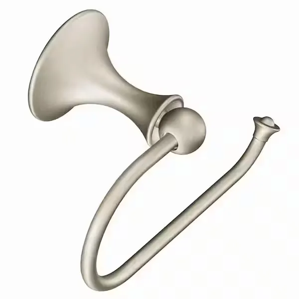 Moen DN7708BN Lounge Collection Single Post European Toilet Paper Holder with Hardware, Spot Resist Brushed Nickel