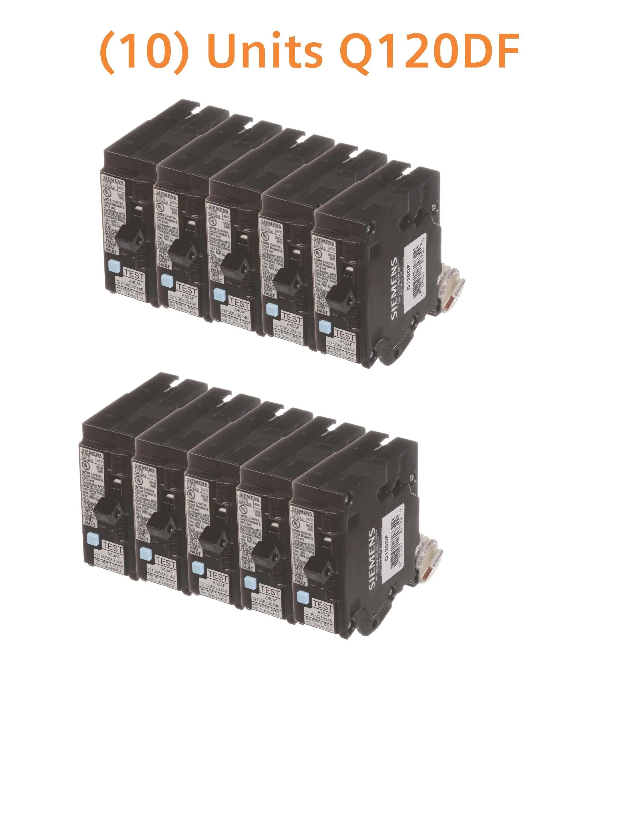 20 Amp Single Pole Dual Function Circuit Breakers (10-Pack)