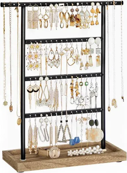 SONGMICS 4-Tier Jewelry Stand with Tray