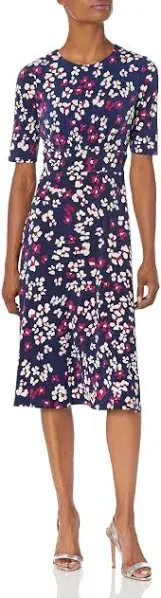 Petite London Times Printed Midi A-Line Dress