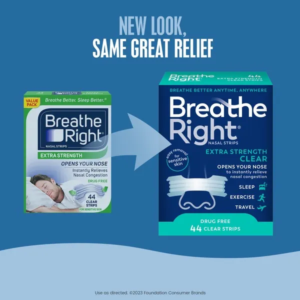 Breathe Right Extra Strength Clear Nasal Strips, 26 ea