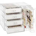 Acrylic Jewelry Organizer Box Clear Earring Holder Jewelry Hanging Boxes with...