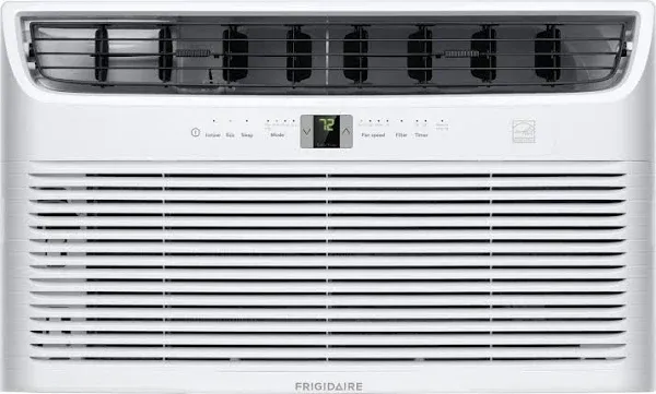 Frigidaire 12000 BTU Cooling Built-In Room Wall Air Conditioner with Air Ionizer, Washable Filter, and Remote Control (White)