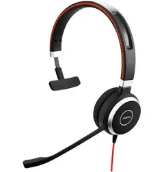 Jabra Evolve 40 UC Optimized Professional Wired Mono Headset - Black