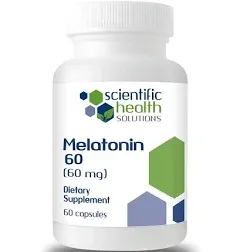 Scientific Health Solutions Melatonin 60mg High DoSage Easy-to-Swallow Capsules