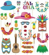 60pcs Luau Photo Booth Props