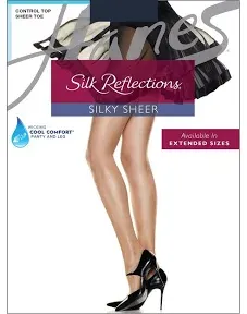 Hanes Women's Silk Reflections Sheer Toe Pantyhose