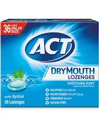 ACT Dry Mouth Soothing Mint Lozenges 36 ea (Pack of 2)