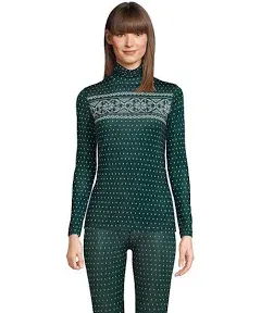 Women's Lands' End Thermaskin Heat Long Sleeve Turtleneck Long Underwear Top