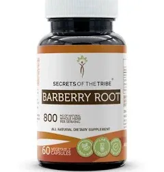 Secrets of the Tribe Barberry Root 2x120 Capsules, Made with Vegetable Capsules and Barberry (Berberis Vulgaris) Dried Root Bark (2x120 Capsules)