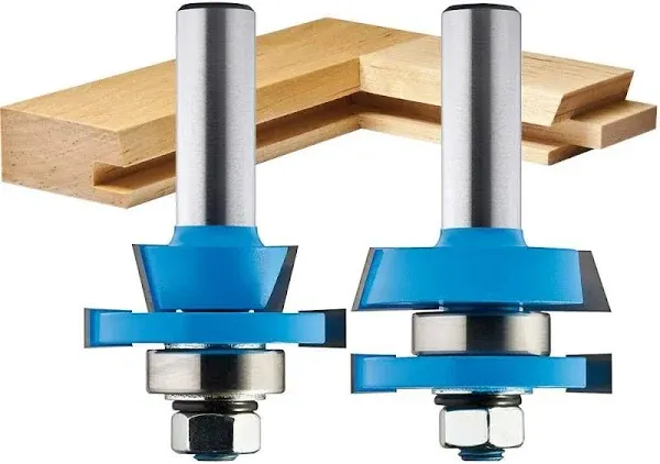 Yonico Router Bits Set Rail and Stile 2 Bit Round Over 1/2-Inch Shank 12241